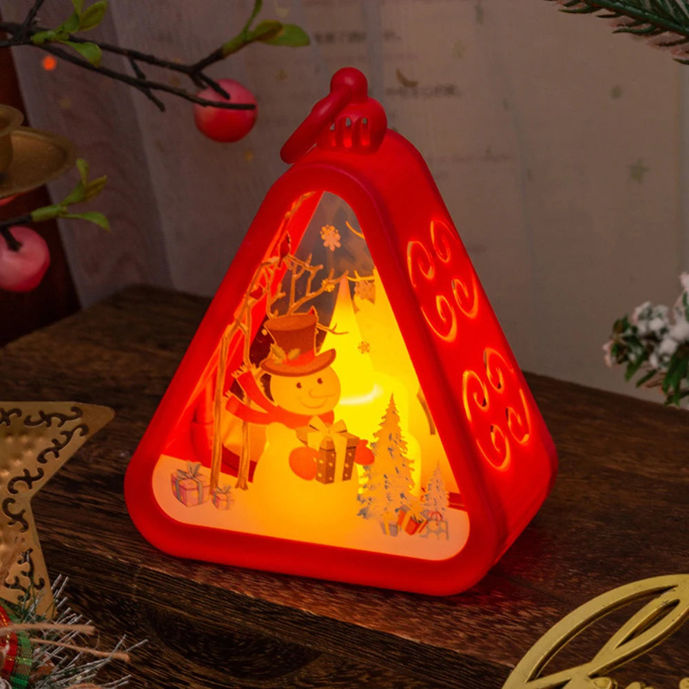 Santa & Snow LED Lamp- Indoor Table Ornaments Party Scene Props Home Decoration