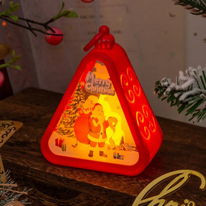 Santa & Snow LED Lamp- Indoor Table Ornaments Party Scene Props Home Decoration