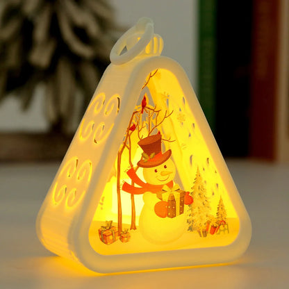 Santa & Snow LED Lamp- Indoor Table Ornaments Party Scene Props Home Decoration