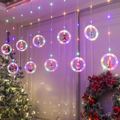 Snowy Shine LED Curtain-USB Plug Christmas Decorations Lights for Bedroom Living Room Window