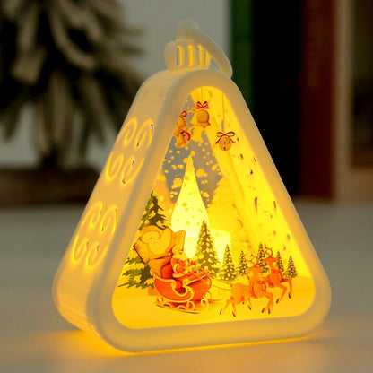 Santa & Snow LED Lamp- Indoor Table Ornaments Party Scene Props Home Decoration